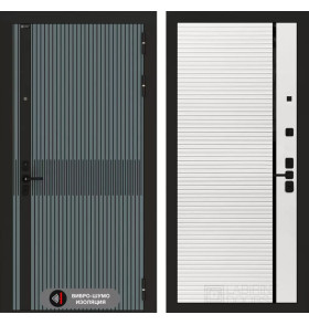 Входная дверь ISSIDA 22 - Белый софт, черная вставка