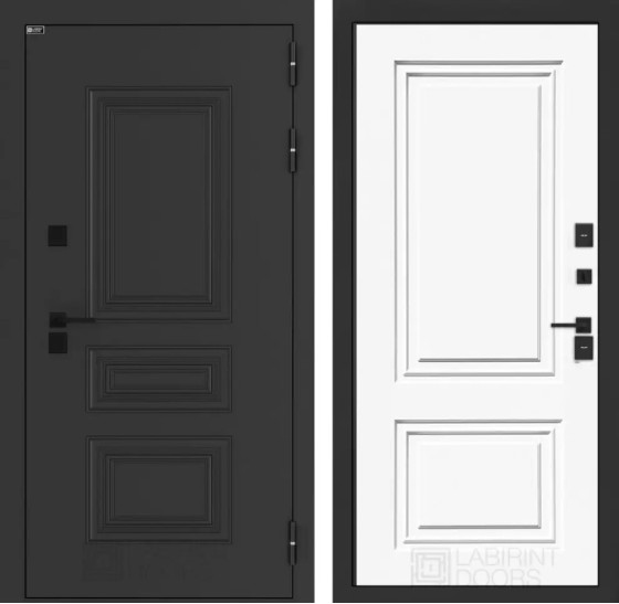 Входная дверь Аляска Лайт 26 - Эмаль RAL 9003 | Металлическая отделка методом давления на полотне