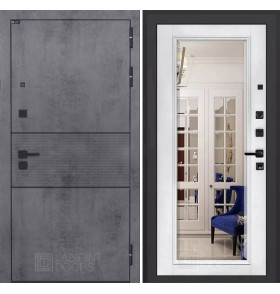 Входная дверь INFINITY с Зеркалом Фацет - Белый софт