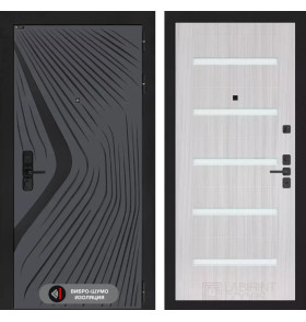 Входная дверь LEOLAB 01 - Сандал белый, стекло белое