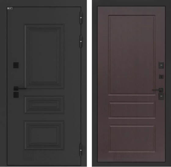 Входная дверь Аляска Лайт 03 - Орех премиум | Металлическая отделка методом давления на полотне