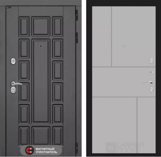 Входная дверь Нью-Йорк 21 - Грей софт | Декоративная MDF панель 16 мм с наличником, цвет 