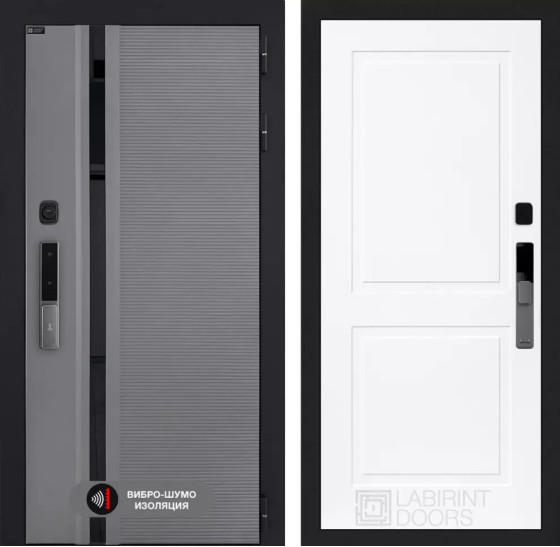 Входная дверь Пиано Смарт 2.0 панель 11 - Белый софт | Фрезерованная МДФ панель 10 мм, цвет 