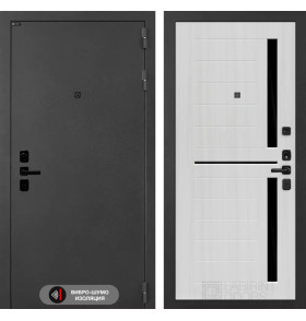 Входная дверь ACUSTICLAB 02 - Сандал белый, стекло черное