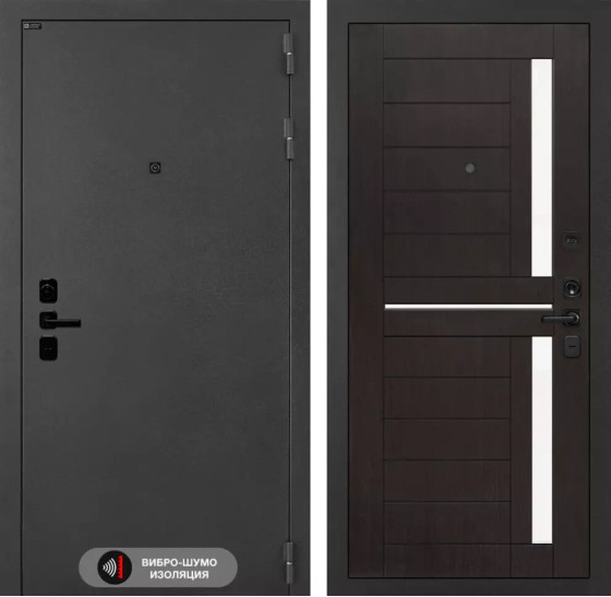 Входная дверь ACUSTICLAB 02 - Венге, стекло белое | Металл с матовым покрытием 