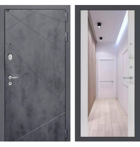 Входная дверь LOFT с Зеркалом Максимум - Сандал белый