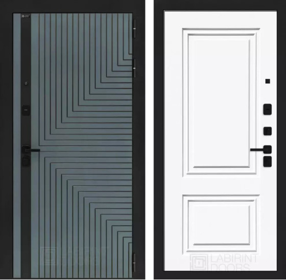 Входная дверь CREDOR 26 - Эмаль RAL 9003 | Фрезерованная МДФ панель 10 мм, цвет 