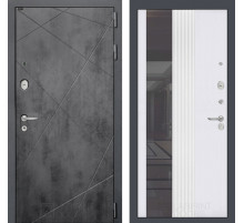 Входная дверь LOFT с Зеркалом 32 тонированным - Белый рельеф софт