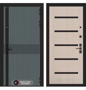 Входная дверь ISSIDA 01 - Беленый дуб, стекло черное