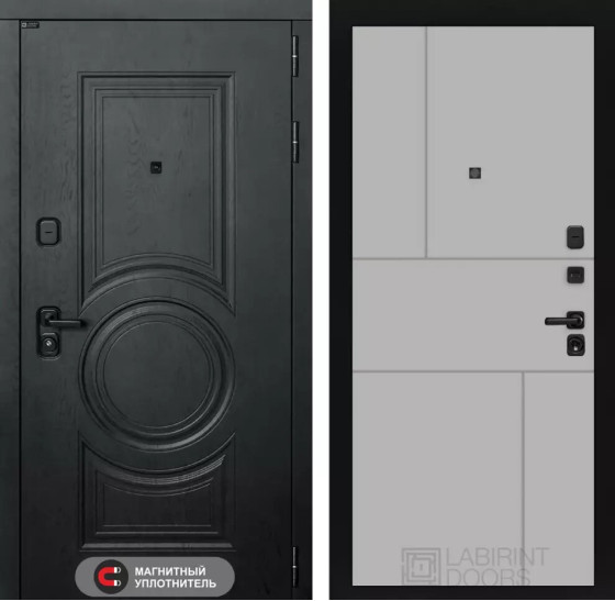 Входная дверь GRAND 21 - Грей софт | Стильная декоративная MDF панель 16 мм с наличником, цвет 