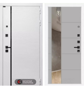 Входная дверь ROYAL с зеркалом 19 - Грей софт