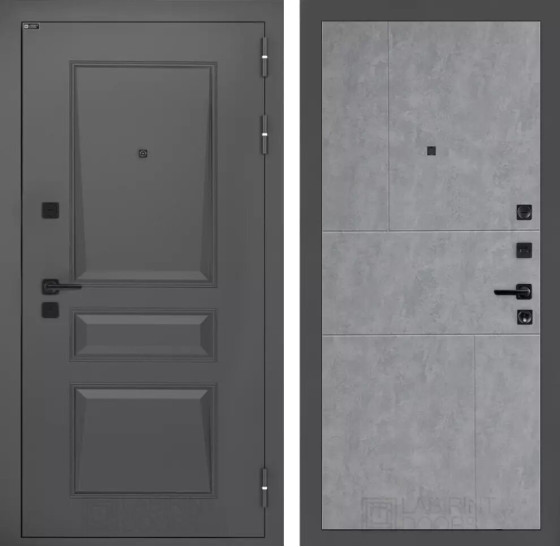 Входная дверь Орлеан 21 - Бетон светлый | Металлическая отделка методом давления на полотне
