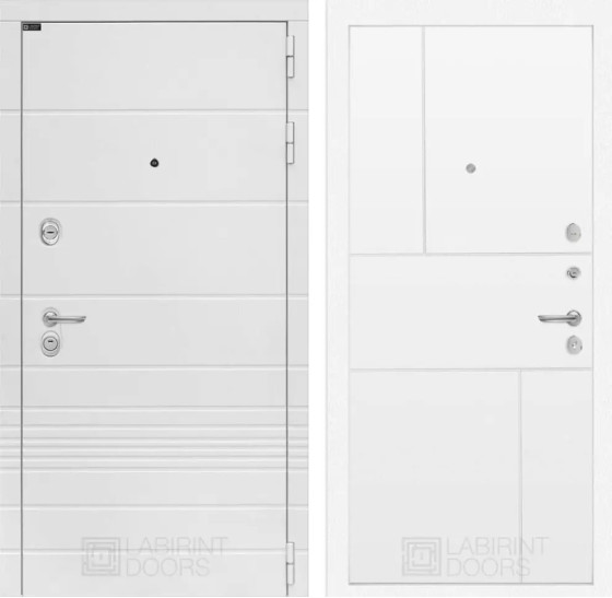 Входная дверь Трендо 21 - Белый софт | Декоративная MDF панель 10 мм с фрезерованным наличником, цвет 