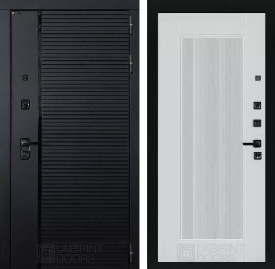 Входная дверь PIANO 30 - Белый рельеф софт | Декоративная MDF панель 10 мм с наличниками, цвет 