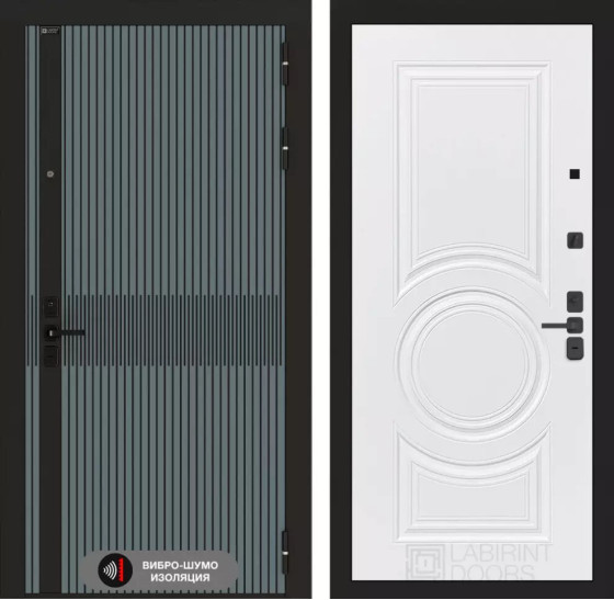 Входная дверь ISSIDA 23 - Белый софт | Фрезерованная МДФ панель 10 мм, цвет 