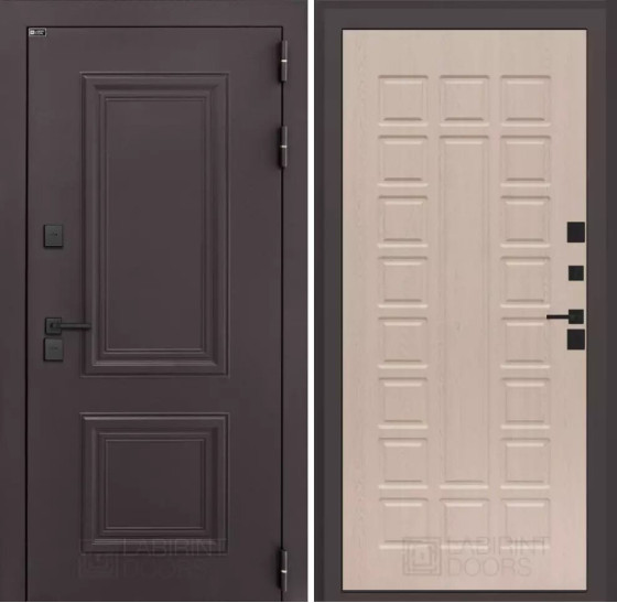 Входная дверь Полярис лайт 04 - Беленый дуб | Металлическая отделка методом давления на полотне, 960х2050 мм (внешний 1130х2130 мм), 880х2050 мм (внешний 1050х2130 мм)