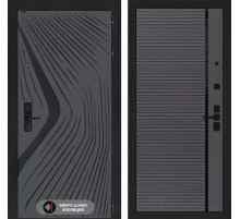 Входная дверь LEOLAB 22 - Графит софт, черная вставка