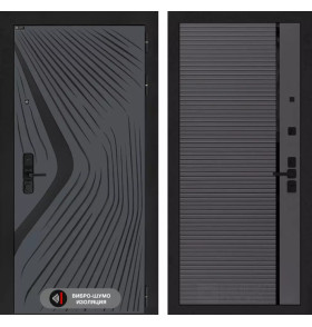 Входная дверь LEOLAB 22 - Графит софт, черная вставка