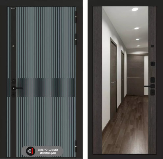 Входная дверь ISSIDA с Зеркалом Максимум - Венге | Фрезерованная МДФ панель 10 мм, цвет 