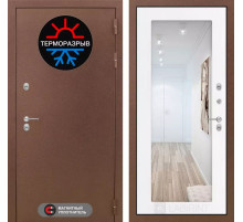 Входная дверь Термо Магнит с Зеркалом 18 - Белое дерево