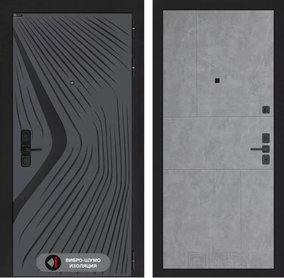 Входная дверь LEOLAB 21 - Бетон светлый | Фрезерованная МДФ панель 10 мм, цвет 