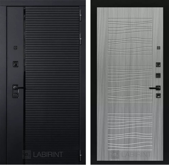 Входная дверь PIANO 06 - Сандал серый | Декоративная MDF панель 10 мм с наличниками, цвет 