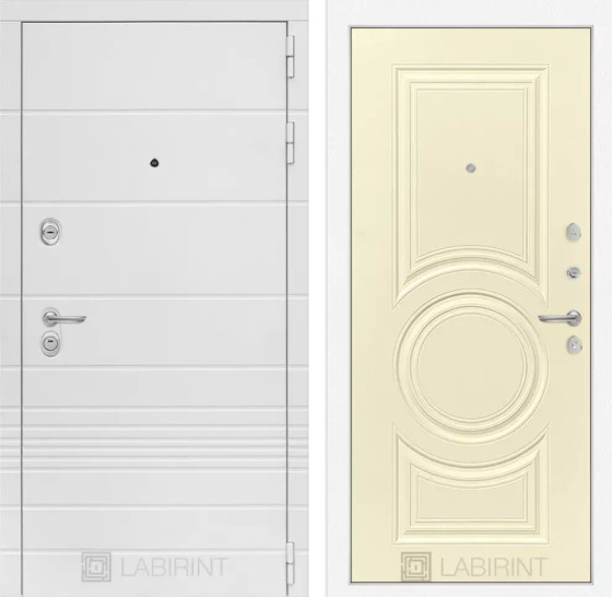 Входная дверь Трендо 23 - Шампань софт | Декоративная MDF панель 10 мм с фрезерованным наличником, цвет 