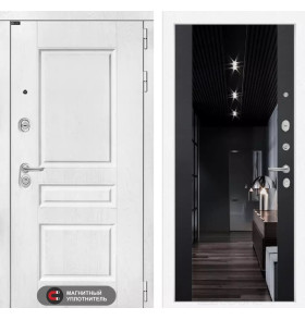 Входная дверь VERSAL с Зеркалом тонированным Максимум - Черный кварц