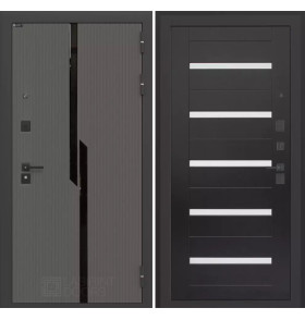 Входная дверь CARBON 01 - Венге, стекло белое