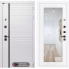 Входная дверь ROYAL с Зеркалом 18 - Белое дерево | Современная MDF панель 10 мм с наличником, цвет 