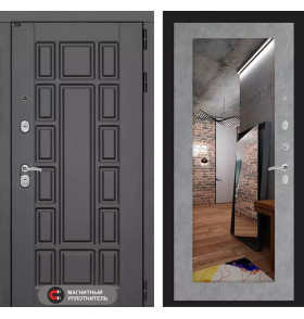 Входная дверь Нью-Йорк с Зеркалом 18 - Бетон светлый