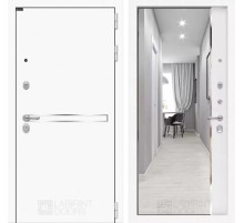 Входная дверь Лайн WHITE с зеркалом Панорама - Белый софт