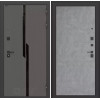 Входная дверь CARBON 21 - Бетон светлый | Декоративная MDF панель 10 мм с черным стеклом фацет, цвет 