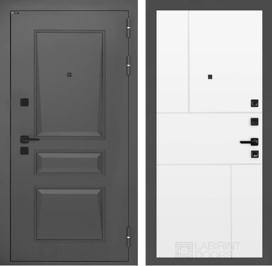 Входная дверь Орлеан 21 - Белый софт | Металлическая отделка методом давления на полотне