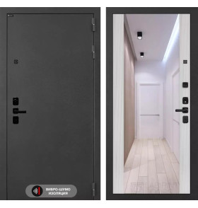 Входная дверь ACUSTICLAB с Зеркалом Максимум - Сандал белый