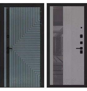 Входная дверь CREDOR с Зеркалом 32 тонированным - Серый рельеф софт