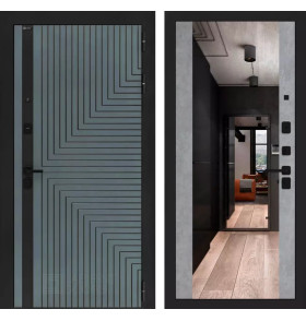 Входная дверь CREDOR с Зеркалом Максимум - Бетон светлый