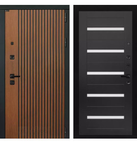 Входная дверь STORM 01 - Венге, стекло белое