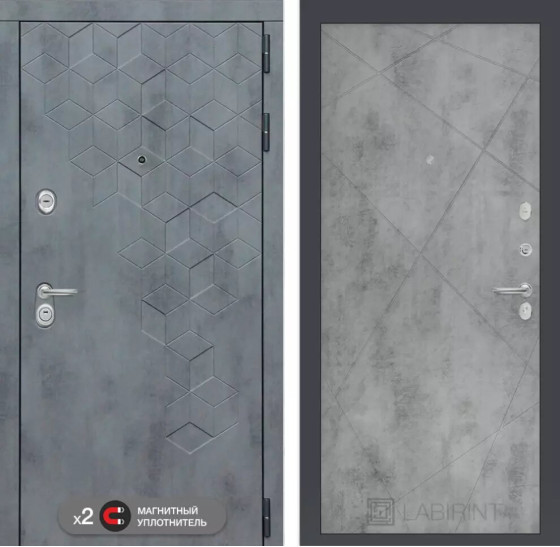 Входная дверь Бетон 24 - Бетон светлый | Современная декоративная MDF панель 10 мм с наличником, цвет 