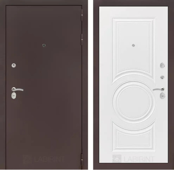 Входная дверь CLASSIC антик медный 23 - Белый софт | Металл с практичным покрытием 