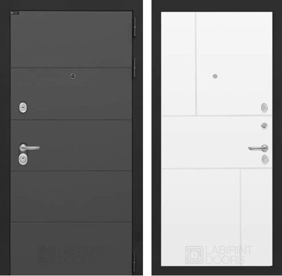 Входная дверь ART 21 - Белый софт | Современная декоративная MDF панель 10 мм, цвет 