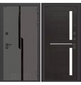 Входная дверь CARBON 02 - Венге, стекло белое