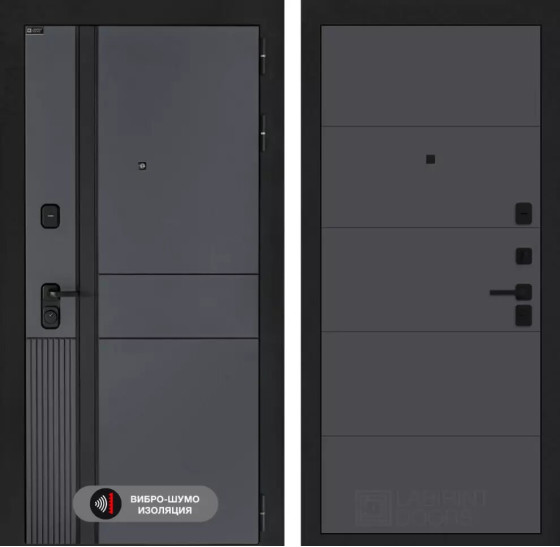 Входная дверь EVOLAB 13 - Графит софт | Фрезерованная МДФ панель 10 мм, цвет 