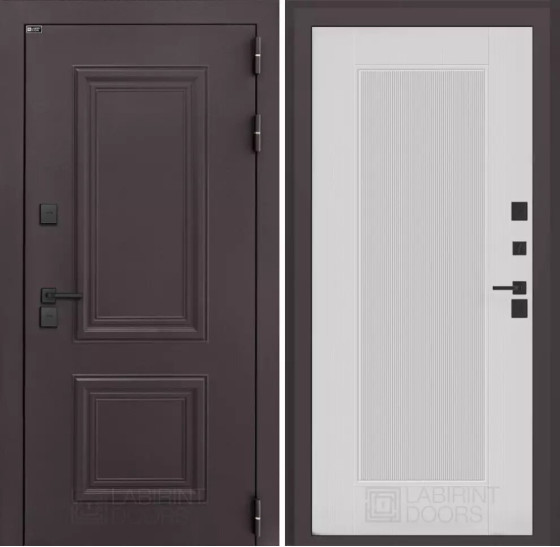 Входная дверь Полярис лайт 30 - Белый рельеф софт | Металлическая отделка методом давления на полотне, 960х2050 мм (внешний 1130х2130 мм), 880х2050 мм (внешний 1050х2130 мм)