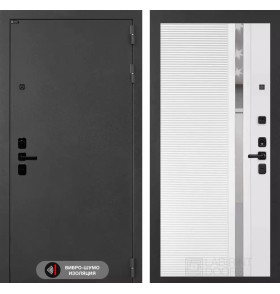 Входная дверь ACUSTICLAB 31 - Белый софт, зеркальная вставка с тонировкой