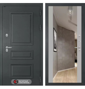 Входная дверь Атлантик с зеркалом Максимум - Грей софт