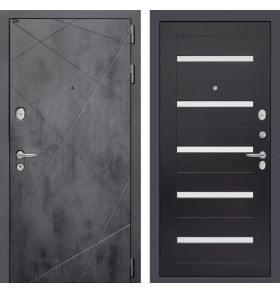 Входная дверь LOFT 01 - Венге, стекло белое