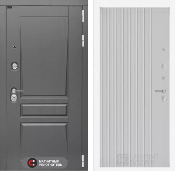 Входная дверь Платинум 29 - Белый рельеф софт | Декоративная MDF панель 16 мм с наличником, цвет 