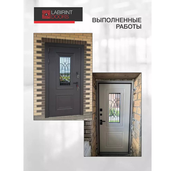 Входная дверь Сияна коричневая 8019 | Металлическая отделка методом давления на полотне, 960х2050 мм (внешний 1130х2130 мм), 880х2050 мм (внешний 1050х2130 мм)