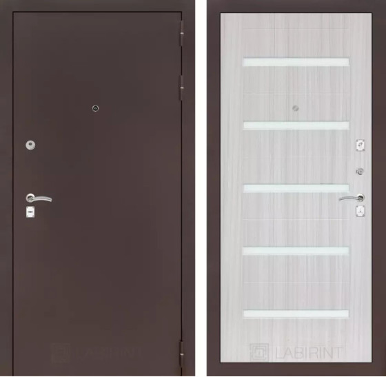 Входная дверь CLASSIC антик медный 01 - Сандал белый | Металл с практичным покрытием 